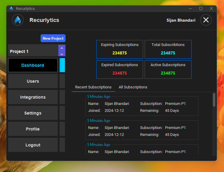 recurlytics-desktop preview
